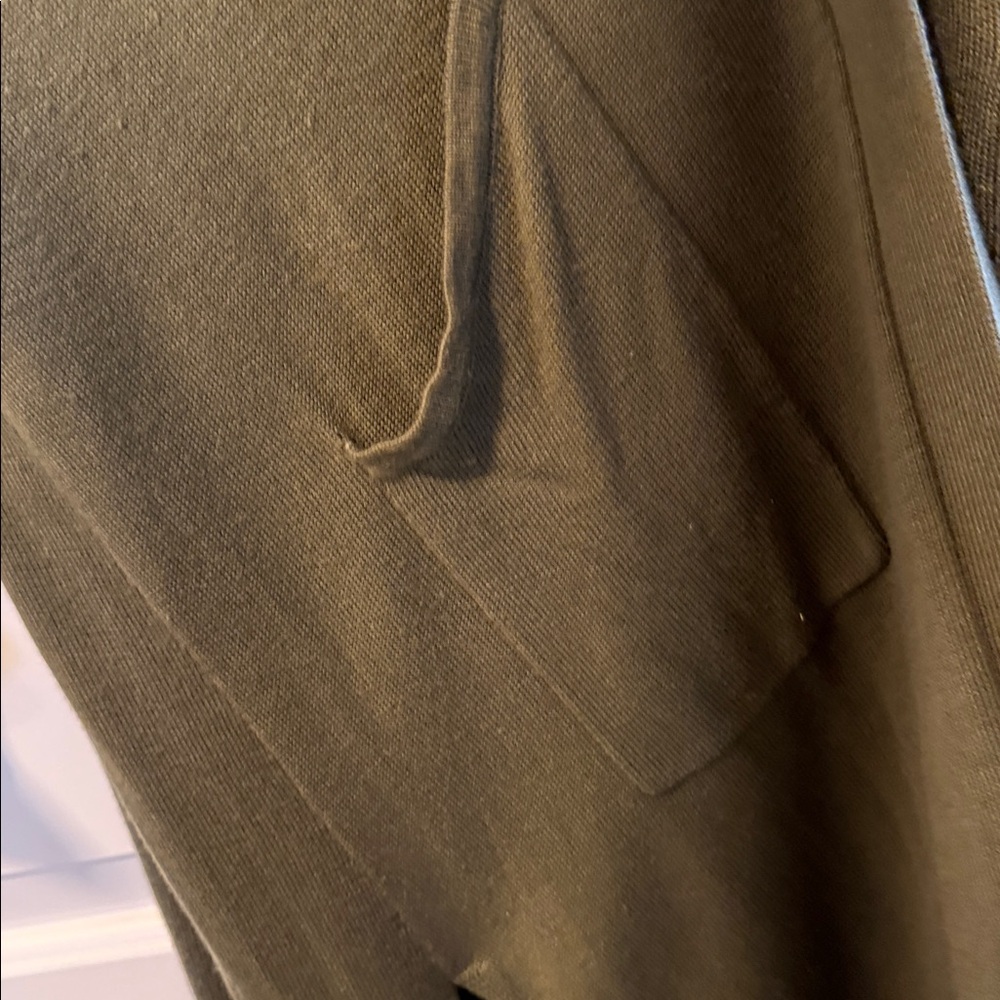 H by Halston Olive Green Knit Duster Cardigan - Picture 3 of 7